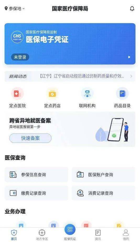 医保电子凭证界面